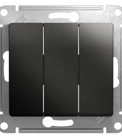 Выключатель 3-клавишный сх.3, 10AX Systeme Electric Glossa Антрацит GSL000731