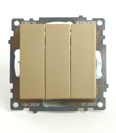 Выключатель 3-клавишный Stekker Катрин GLS10-7108-08 49219