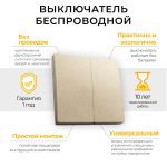 Выключатель беспроводной двухклавишный Feron TM82 41726