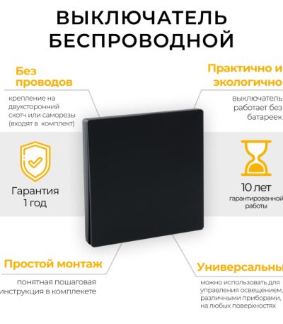 Выключатель беспроводной одноклавишный Feron TM81 41722