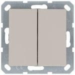 Выключатель двухклавишный 10A с накладкой цвет Тауп Jasmart G3023T