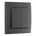 Выключатель двухклавишный Arte Milano SET06-1-30-2 black
