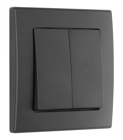 Выключатель двухклавишный Arte Milano SET06-1-30-2 black