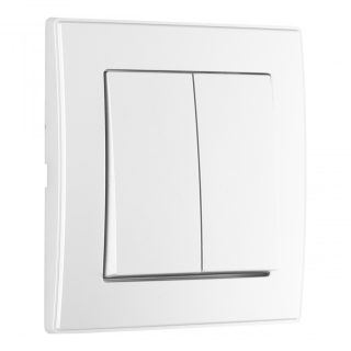 Выключатель двухклавишный Arte Milano SET06-1-30-2 silver