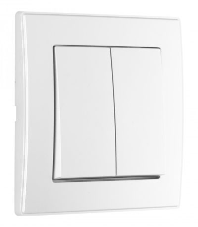 Выключатель двухклавишный Arte Milano SET06-1-30-2 silver