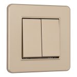 Выключатель двухклавишный Arte Milano SET16-1-30-2 shampan