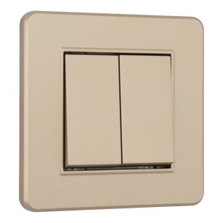 Выключатель двухклавишный Arte Milano SET16-1-30-2 shampan