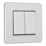 Выключатель двухклавишный Arte Milano SET16-1-30-2 silver