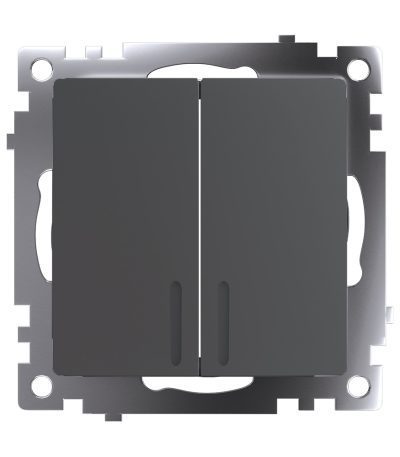 Выключатель двухклавишный c индикатором Stekker Катрин GLS10-7102-06 49409