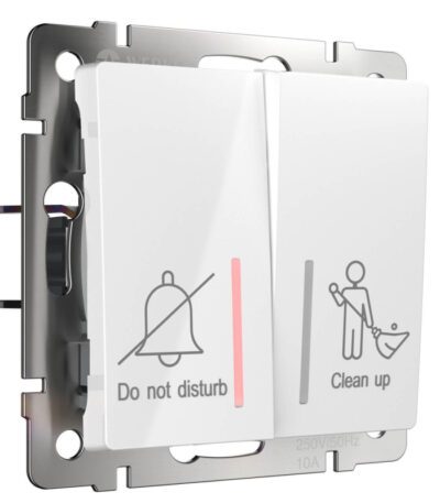 Выключатель двухклавишный для отелей Werkel белый W1120801 4690389171352