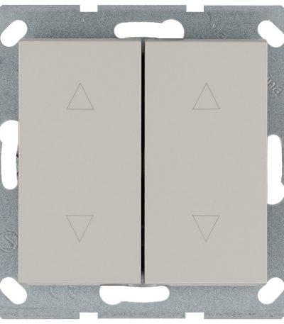 Выключатель двухклавишный для штор 10A 250V с накладкой, цвет Тауп Jasmart G3028T