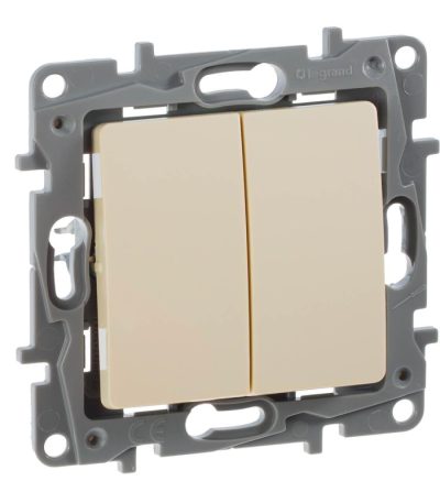 Выключатель двухклавишный Legrand Etika 10A 250V слоновая кость 672302