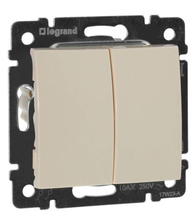 Выключатель двухклавишный Legrand Valena 10A 250V cлоновая кость 774305