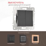 Выключатель двухклавишный проходной Arte Milano 203.32-2.black