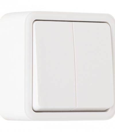 Выключатель двухклавишный проходной Arte Milano 310.32-2.white