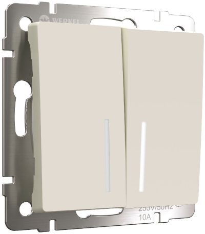 Выключатель двухклавишный проходной с подсветкой Werkel 4690389191862 W1122162 a062421