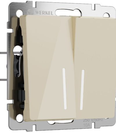 Выключатель двухклавишный проходной с подсветкой Werkel 4690389197055 W1122143 a064059