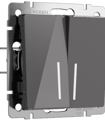 Выключатель двухклавишный проходной с подсветкой Werkel 4690389197475 W1122144 a064089