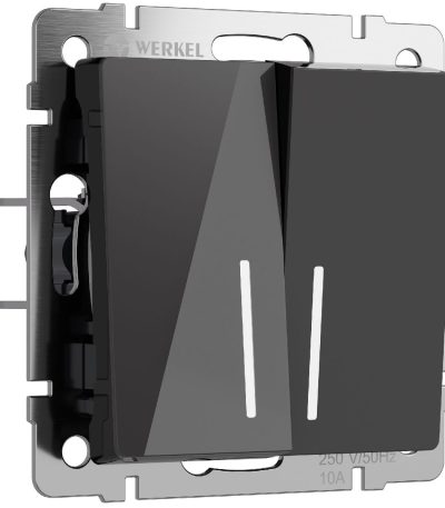 Выключатель двухклавишный проходной с подсветкой Werkel 4690389197673 W1122148 a064040