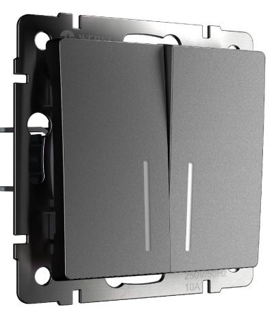 Выключатель двухклавишный проходной с подсветкой Werkel W1122164 4690389194382 a063102