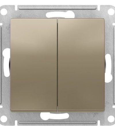 Выключатель двухклавишный проходной Schneider Electric Atlas Design ATN000565