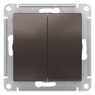 Выключатель двухклавишный проходной Schneider Electric Atlas Design ATN000665
