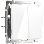 Выключатель двухклавишный проходной Werkel белый W1122001 4690389155215