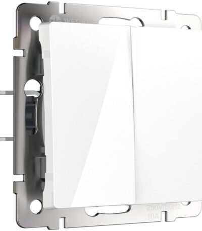 Выключатель двухклавишный проходной Werkel белый W1122001 4690389155215