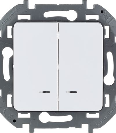 Выключатель двухклавишный с подсветкой/индикацией Legrand Inspiria 673630