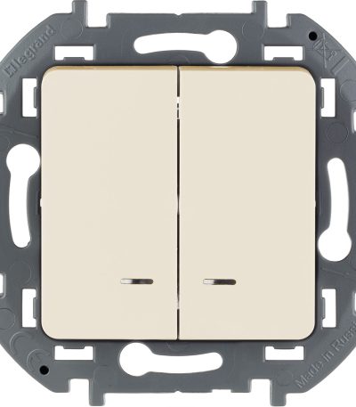 Выключатель двухклавишный с подсветкой/индикацией Legrand Inspiria 673631