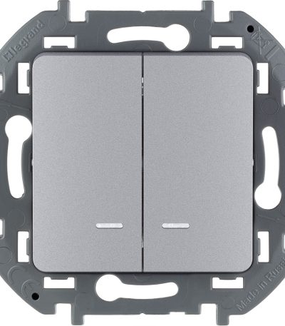 Выключатель двухклавишный с подсветкой/индикацией Legrand Inspiria 673632