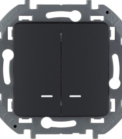 Выключатель двухклавишный с подсветкой/индикацией Legrand Inspiria 673633