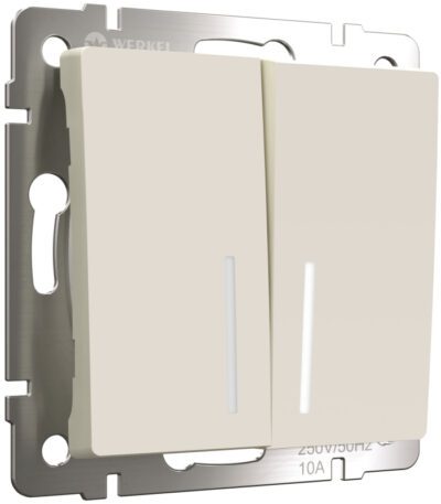 Выключатель двухклавишный с подсветкой Werkel 4690389184673 W1120162
