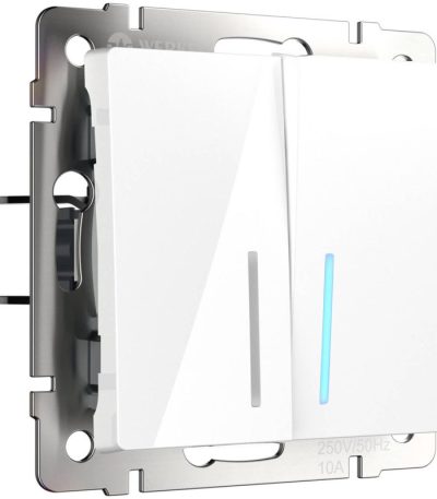 Выключатель двухклавишный с подсветкой Werkel белый W1120101 4690389155208