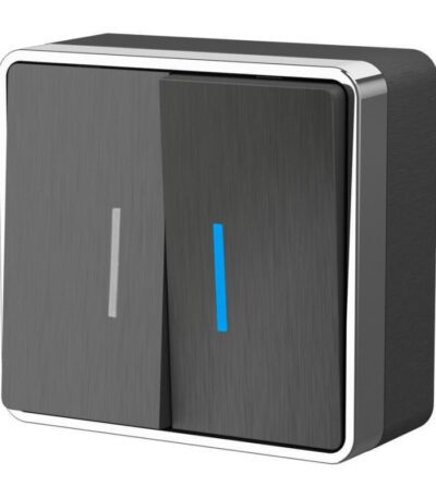 Выключатель двухклавишный с подсветкой Werkel Gallant графит рифленый W5020104 4690389164194