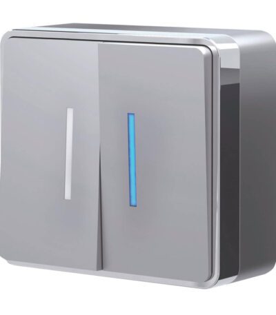 Выключатель двухклавишный с подсветкой Werkel Gallant серебряный W5020106 4690389167119
