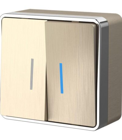 Выключатель двухклавишный с подсветкой Werkel Gallant шампань рифленый W5020110 4690389164200