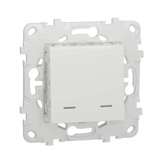 Выключатель двухклавишный Schneider Electric Unica New NU521118N