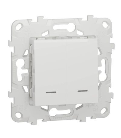 Выключатель двухклавишный Schneider Electric Unica New NU521118N