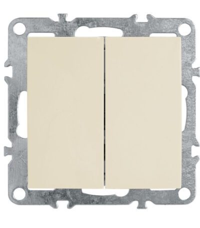 Выключатель двухклавишный Stekker Эрна слоновая кость PSW10-9104-02 39323