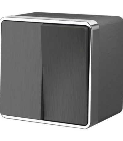 Выключатель двухклавишный влагозащищенный Werkel Gallant графит рифленый W5020204 4690389164255