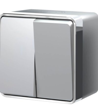 Выключатель двухклавишный влагозащищенный Werkel Gallant серебряный W5020206 4690389167133