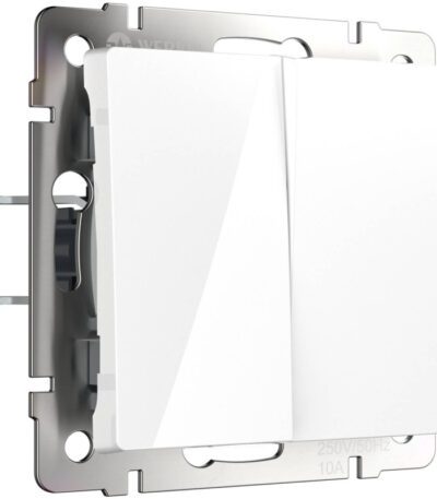 Выключатель двухклавишный Werkel белый W1120001 4690389155192