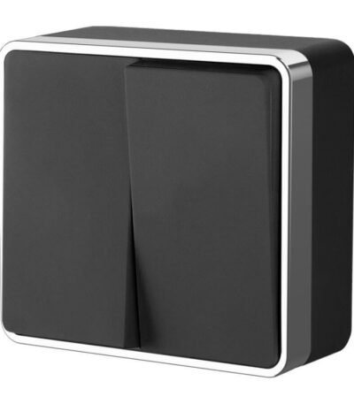 Выключатель двухклавишный Werkel Gallant черный/хром W5020035 4690389164163