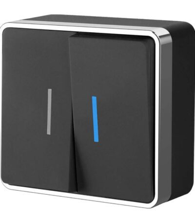 Выключатель двухклавишный Werkel Gallant (черный/хром) W5020135 4690389164224