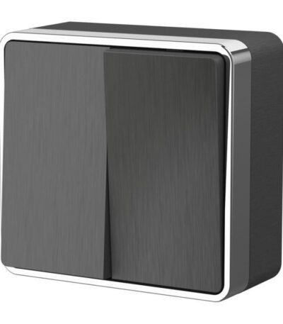 Выключатель двухклавишный Werkel Gallant графит рифленый W5020004 4690389164132