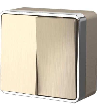 Выключатель двухклавишный Werkel Gallant шампань рифленый W5020010 4690389164149