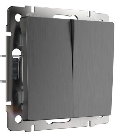 Выключатель двухклавишный Werkel графит рифленый W1120004 4690389158469