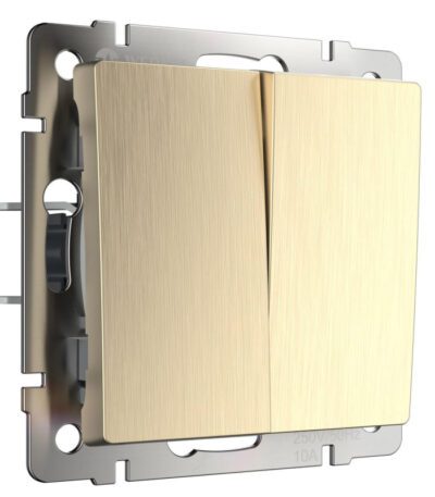 Выключатель двухклавишный Werkel шампань рифленый W1120010 4690389160158