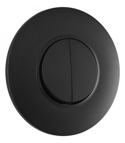 Выключатель круглый двухклавишный с рамкой Arte Milano SET08-1-30-2 black